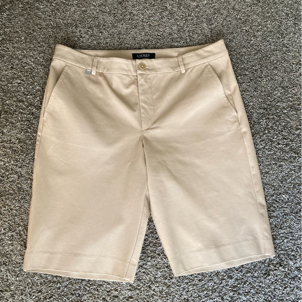 Lauren Ralph Lauren Khaki Bermuda Shorts SIZE L - Picture 2 of 8